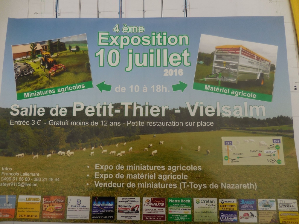 Expo miniature agricole et machine agricole le 10 juillet à Petit-Thier (Vielsalm)