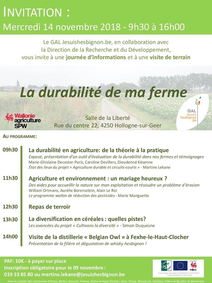 Journée d’information et de sensibilisation sur la durabilité en agriculture