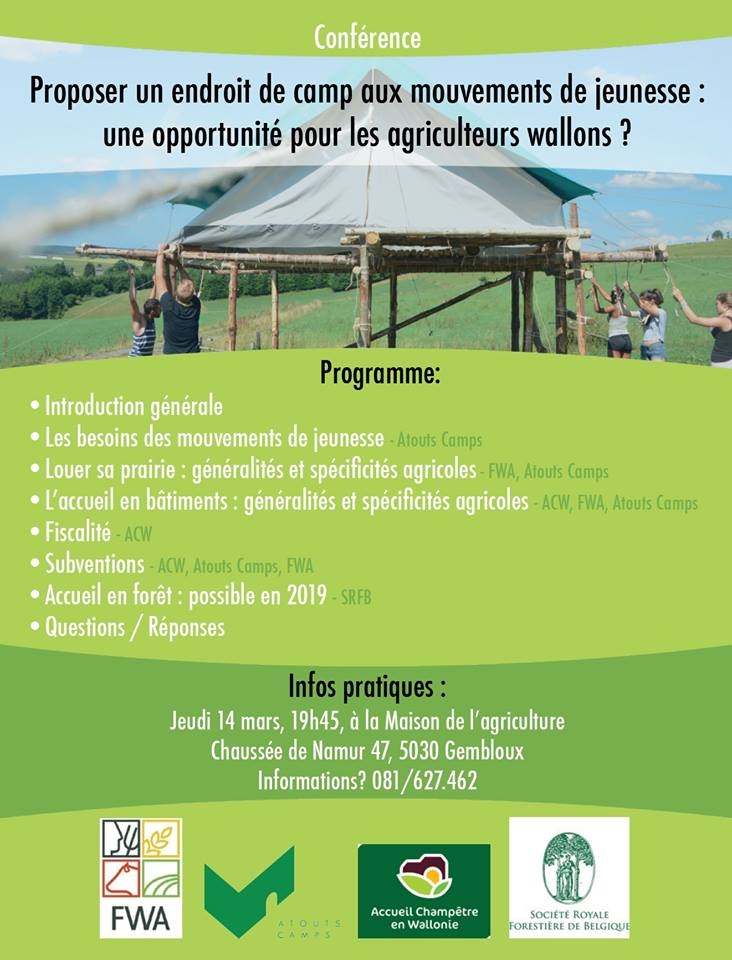 Proposer un endroit de camp aux mouvements de jeunesse : une opportunité pour les agriculteurs wallons ?