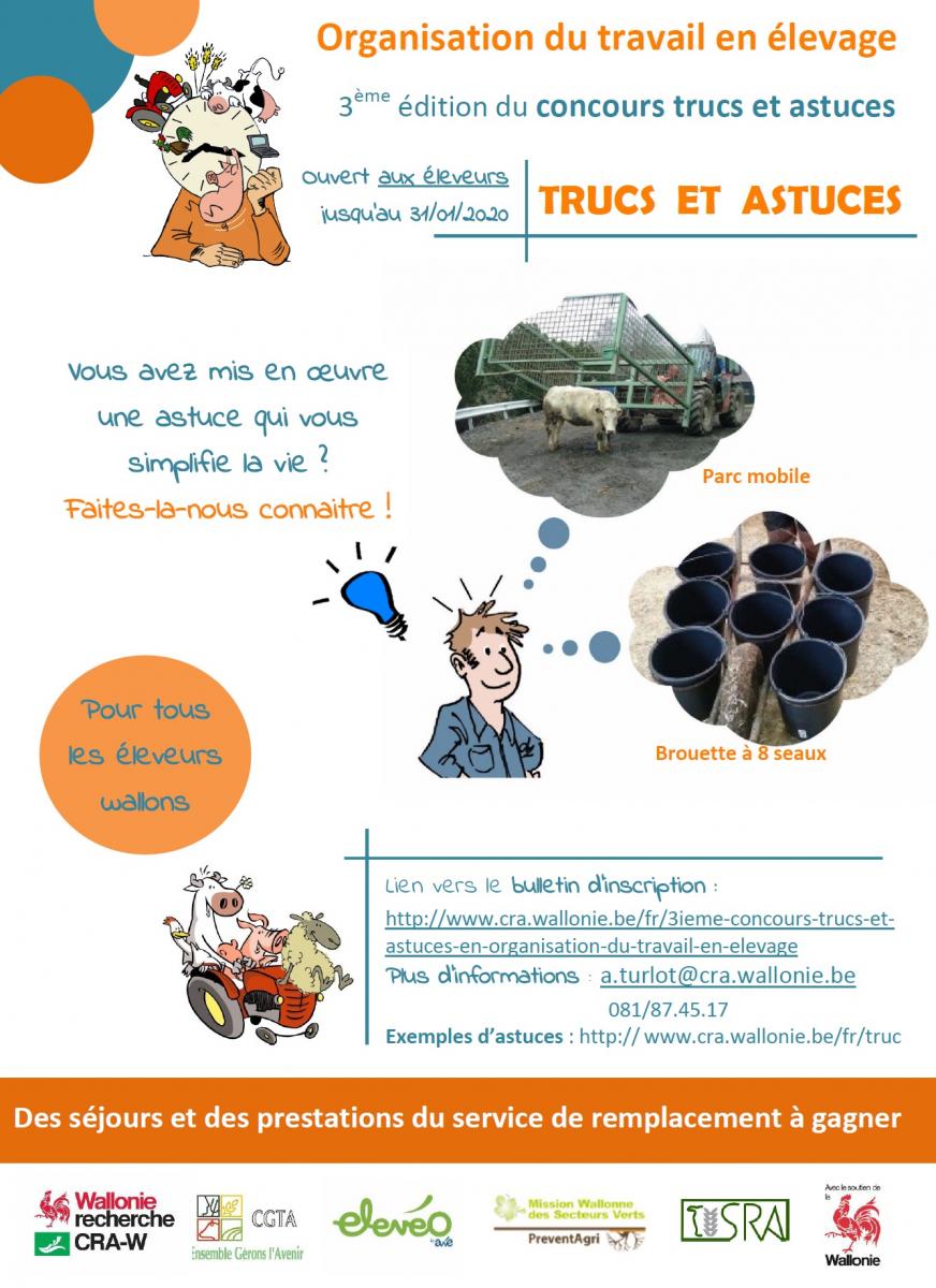 Organisation du travail en élevage. 3ème édition du concours TRUCS ET ASTUCES