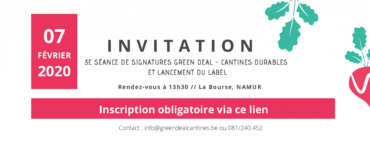 3e séance de signatures Green Deal «Cantines Durables»