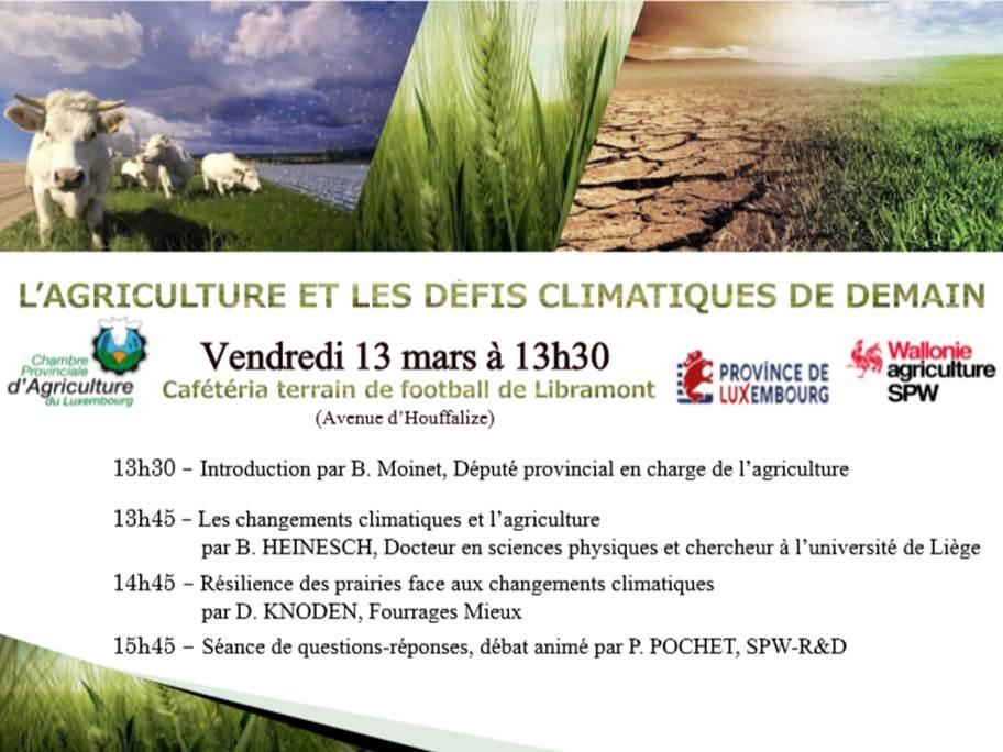 L’agriculture et les changements climatiques de demain - Libramont