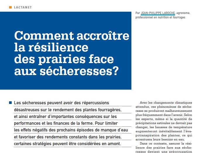 Comment accroître la résilience des prairies face aux sécheresses?