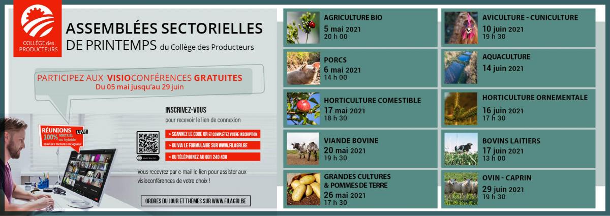 Invitation aux Assemblées sectorielles de printemps du Collège des Producteurs