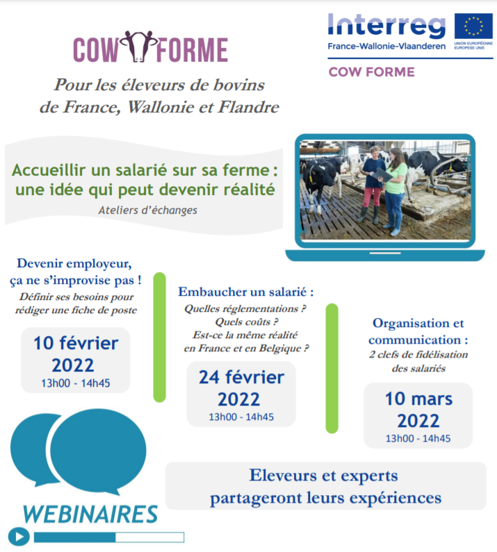 Trois webinaires sur l\'ACCUEIL d\'un SALARIE dans sa ferme