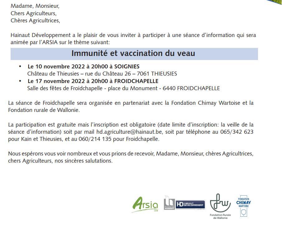 Immunité et vaccination du veau