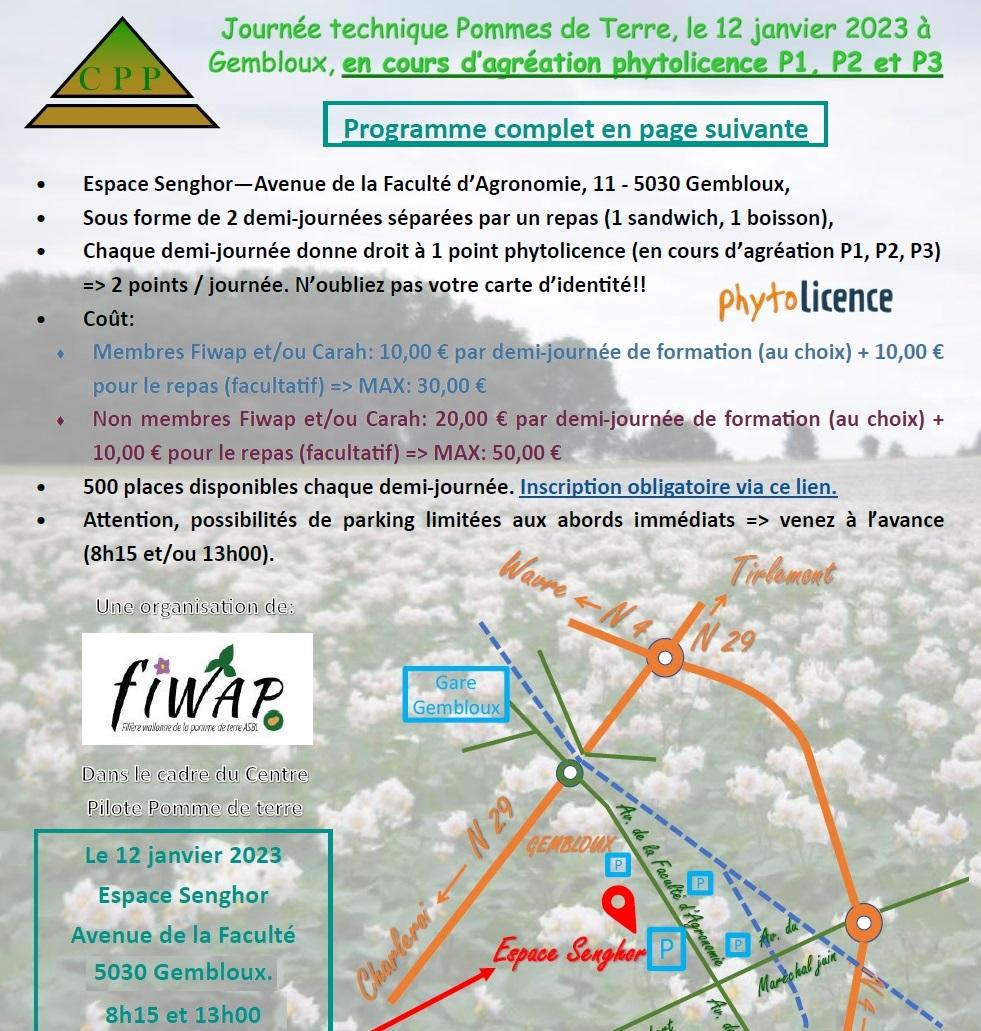 Journée de restitution du Centre Pilote Pomme de terre (CPP) - Formation PHYTOLICENCE