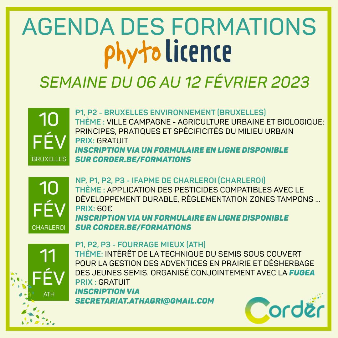 AGENDA DES FORMATIONS #PHYTOLICENCE