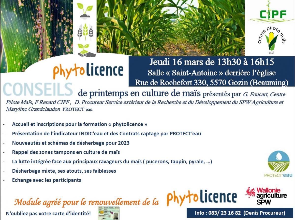 Formation PHYTOLICENCE « Conseils de printemps en culture de maïs »