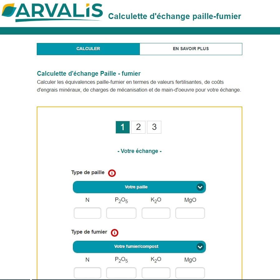 Calculette d\'échange paille-fumier