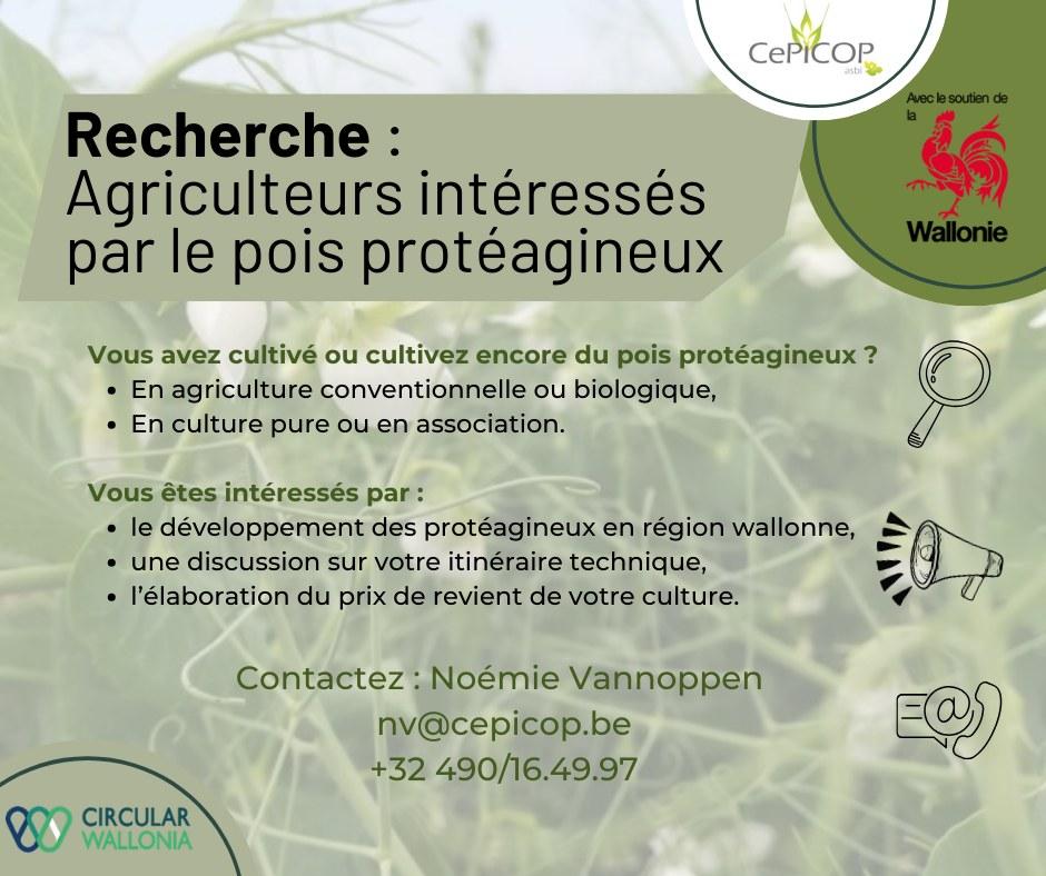 Recherche agriculteurs intéressés par les protéagineux