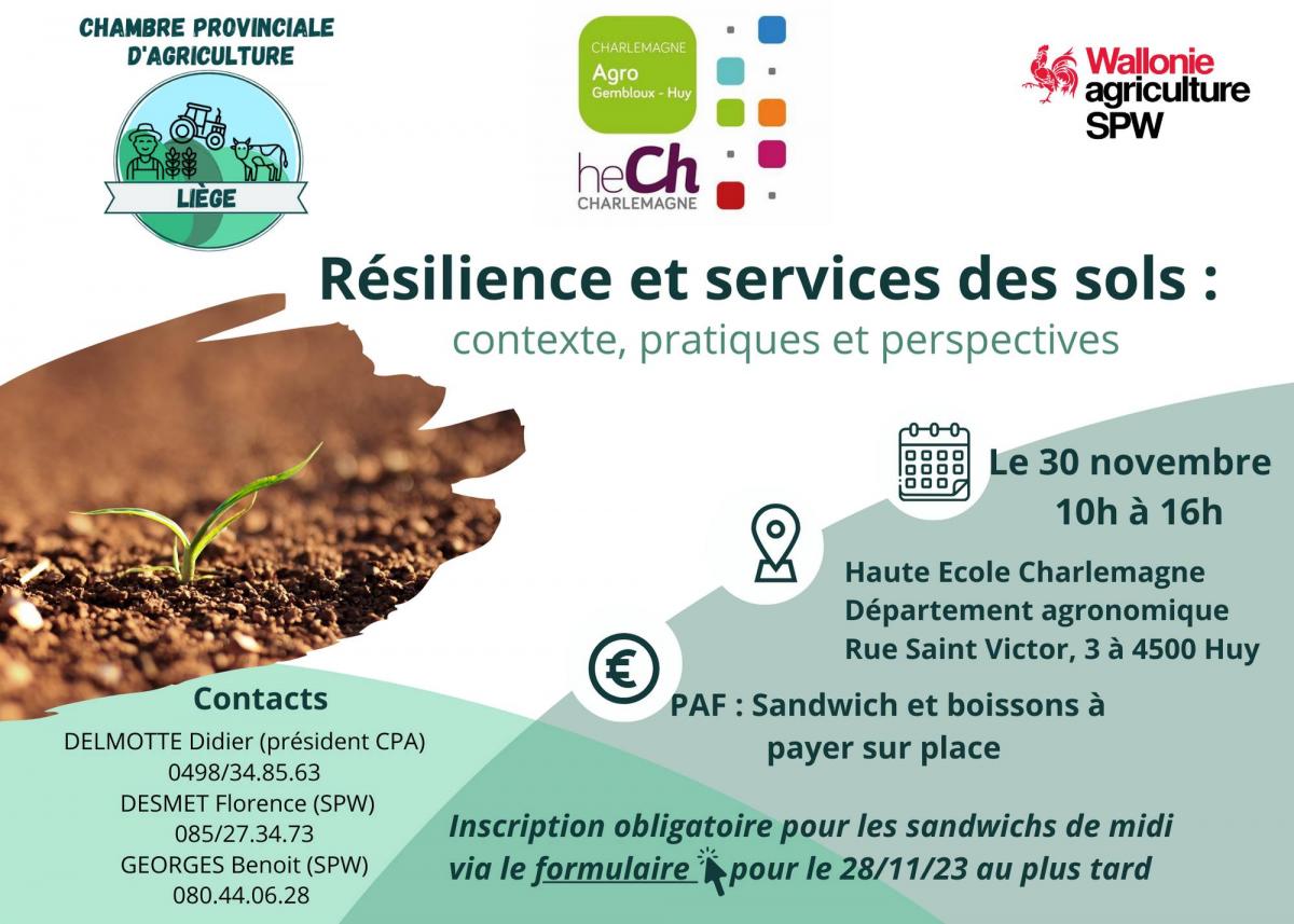 Résilience et services des sols - 30/11/23 à Huy 