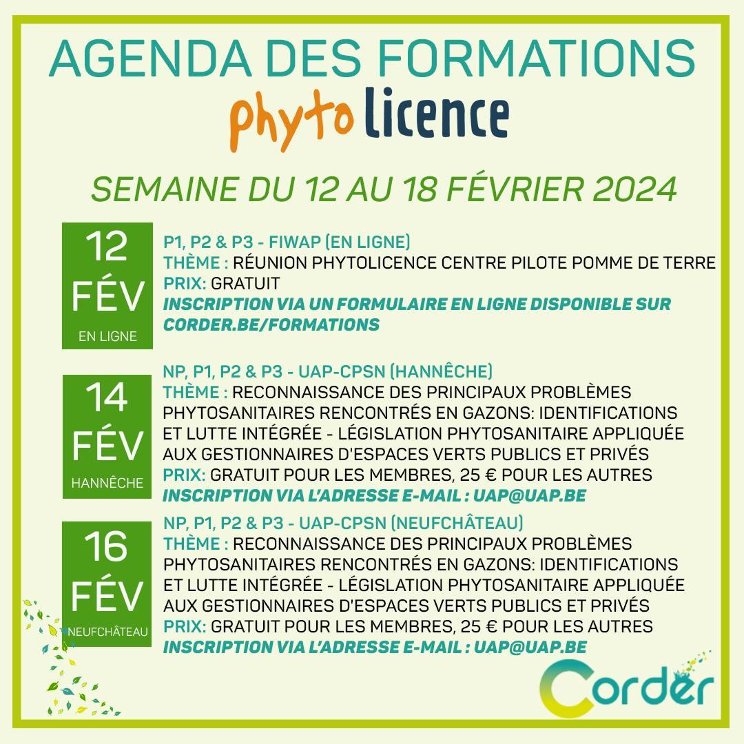 Agenda des formations phytolicence
