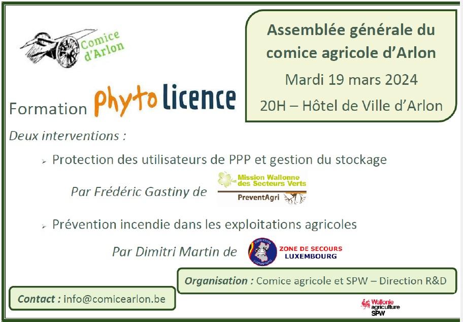 AG du comice d’Arlon Formation PHYTOLICENCE