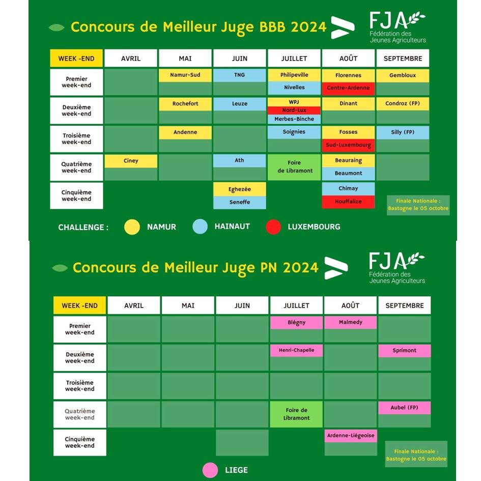 Calendrier des CMJ