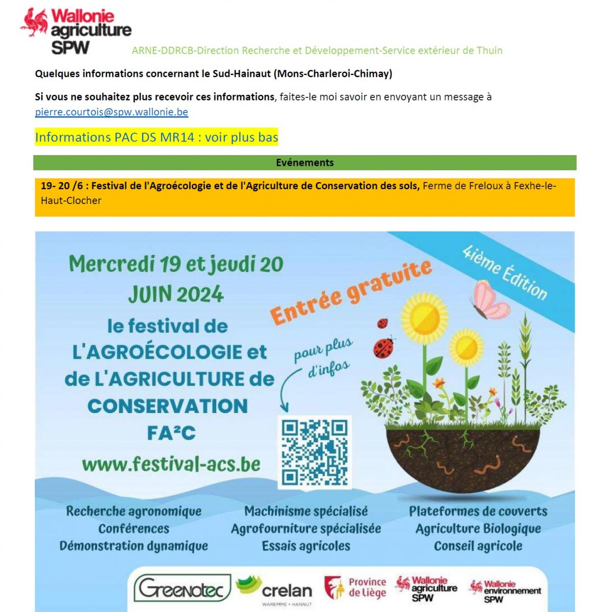 Newsletter SPW Agriculture du sud-Hainaut du 05-06-24