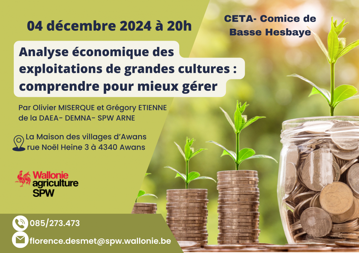Analyse économique des exploitations de grandes cultures : comprendre pour mieux gérer!