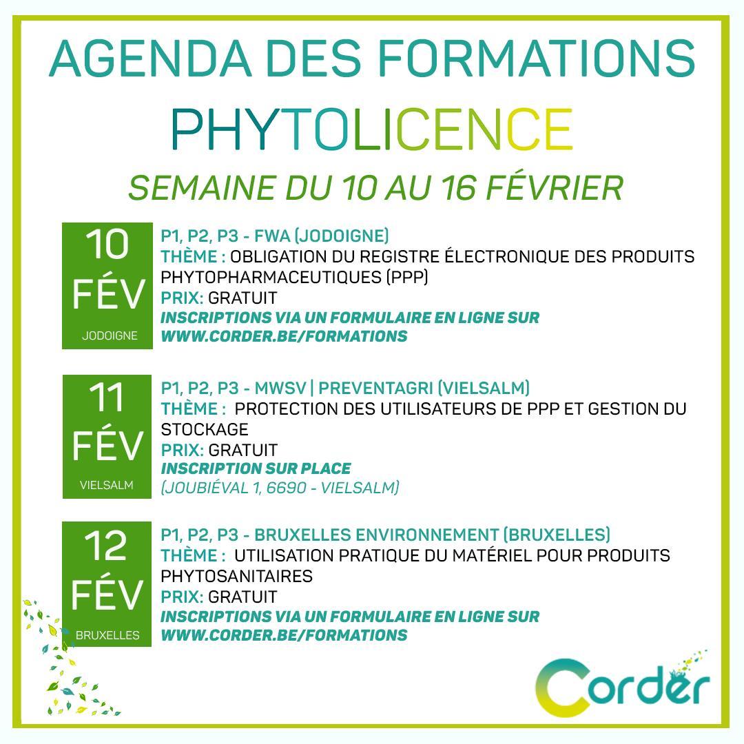 Agenda des formations phytolicences