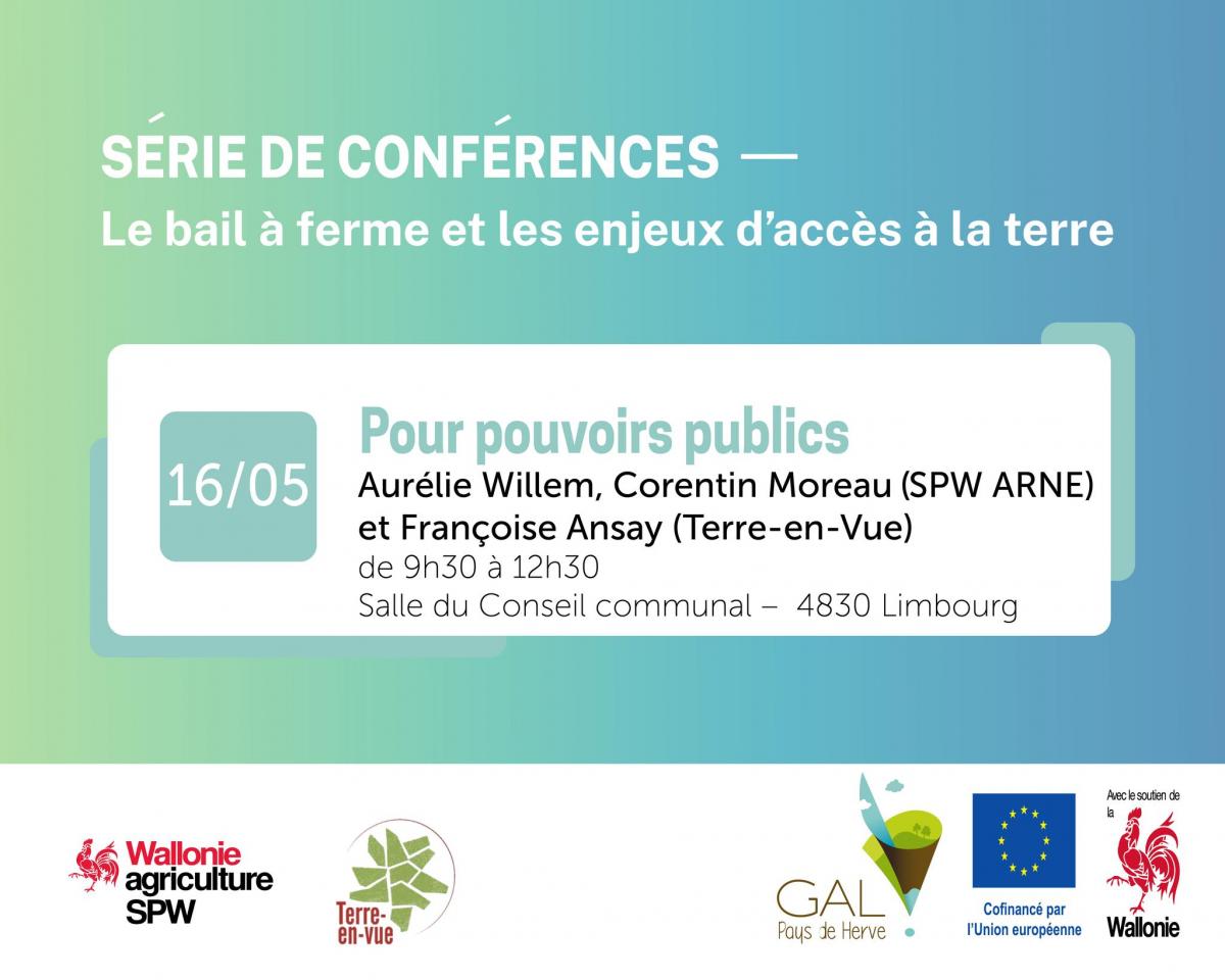 Conférence sur le bail à ferme concernant les biens publics (Commune, CPAS, Fabrique d\'église,…).
