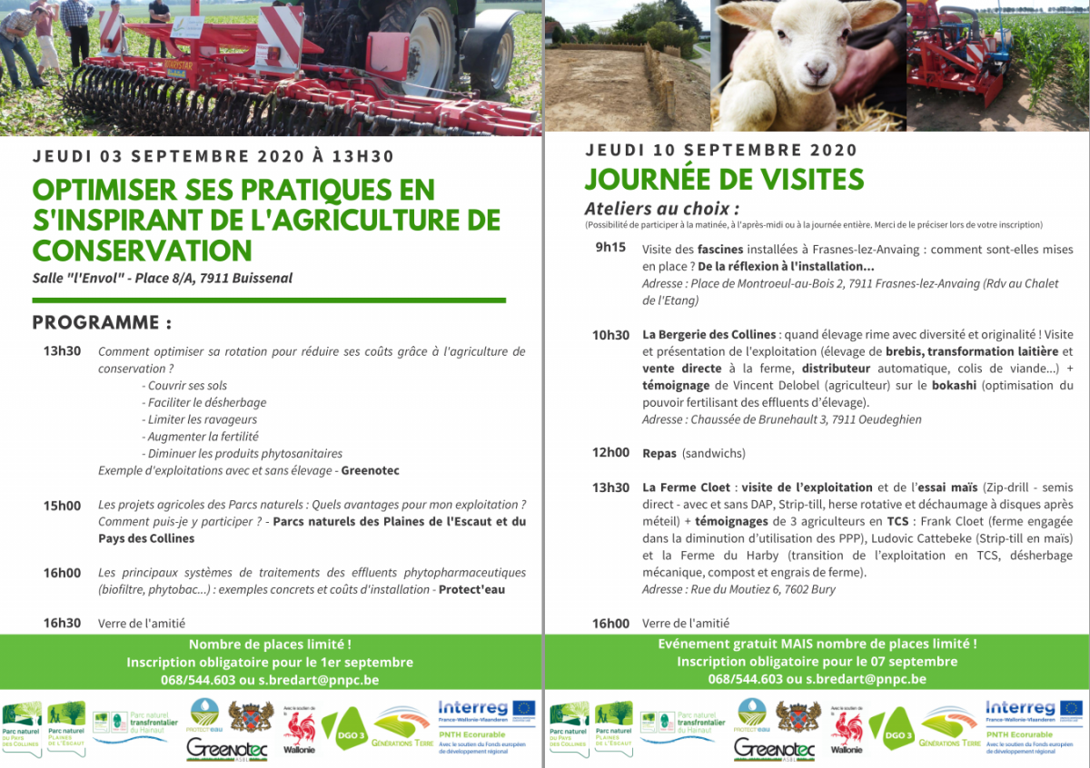 Invitation conférence et visites de terrain les 3 et 10 septembre (Parc naturels des Plaines de l\'Escaut et du Pays des Collines)
