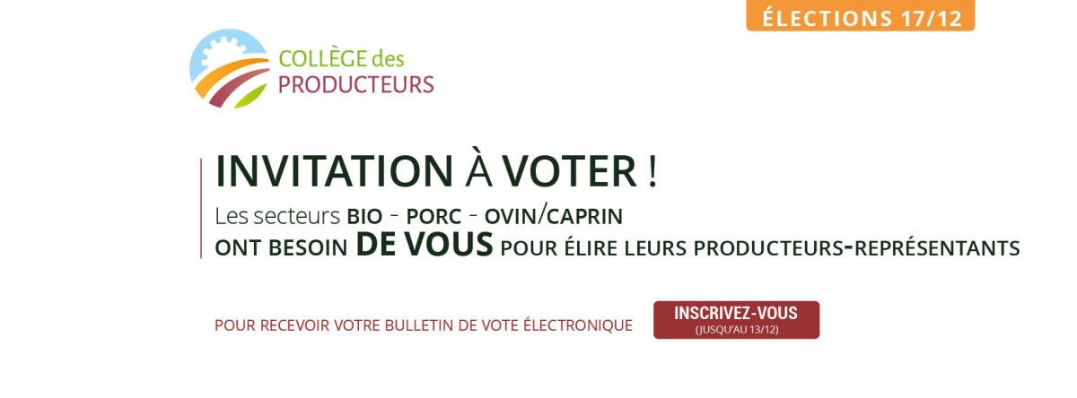 Les élections du College des Producteurs approchent pour les secteurs Ovin-Caprin, Porc et Bio