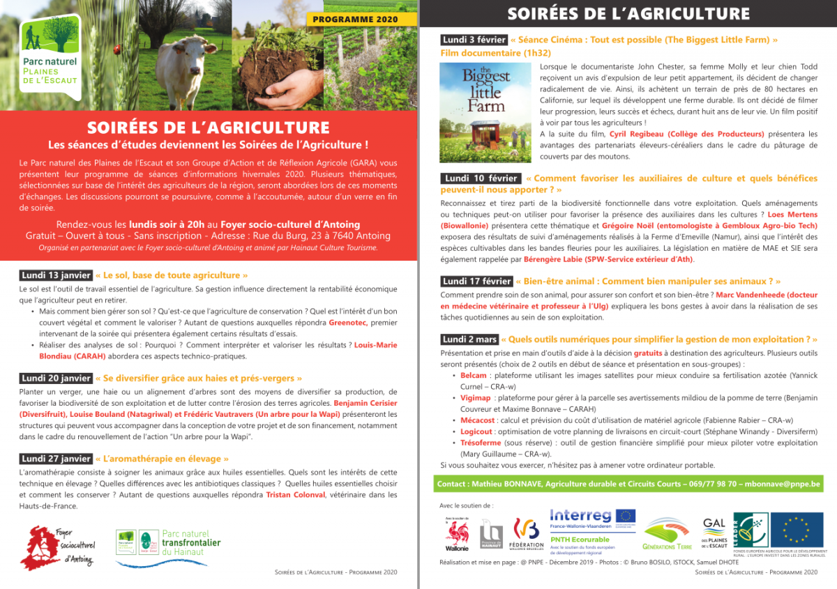Soirées de l\'Agriculture du Parc naturel des Plaines de l\'Escaut