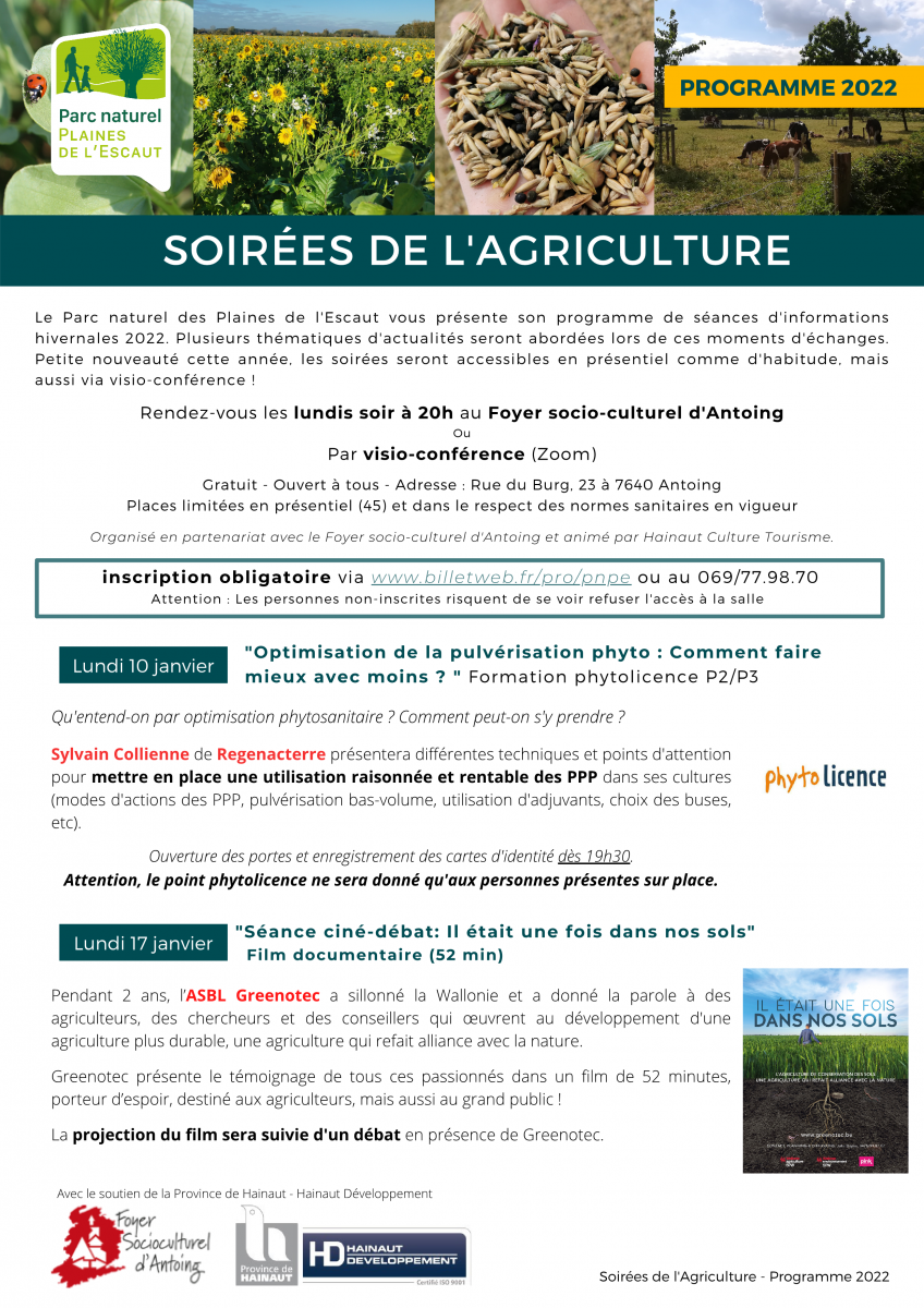 Soirées de l\'Agriculture Parc naturel des Plaines de l\'Escaut