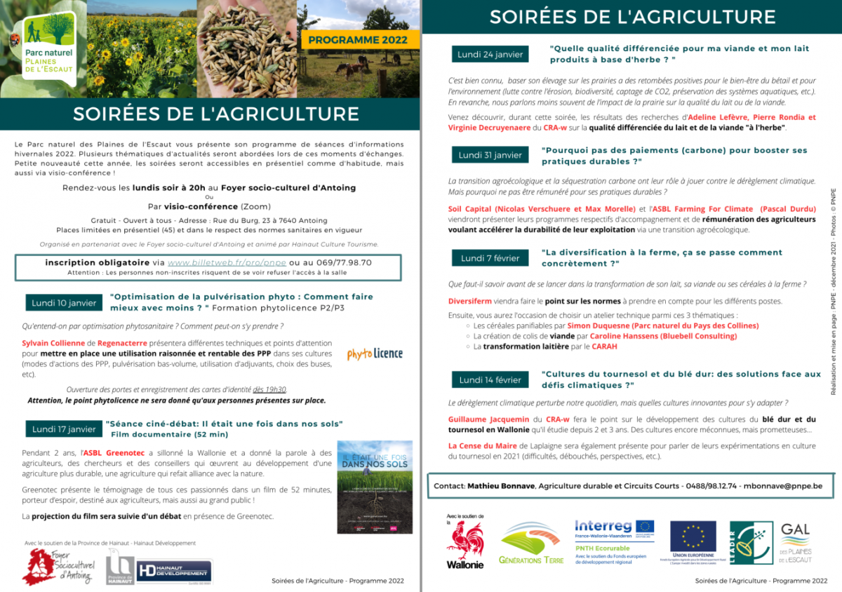 Soirées de l\'Agriculture du Parc naturel des Plaines de l\'Escaut