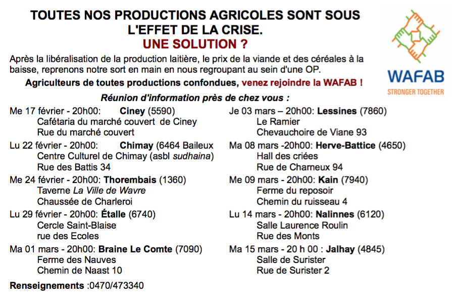 Toutes nos productions agricoles sont sous l'effet de la crise. Une solution ?